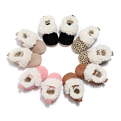 Kids Baby Girl's Boy's Winter Cute Booties Leopard Plus Velvet Warm Cotton Boots Toddler Shoes (Yellow, Age:18-24Months) #TOP3