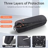 co2CREA Twarda torba przenośna etui do JBL Charge 6 przenośnego bezprzewodowego głośnika Bluetooth z odpinanym paskiem na ramię, tylko etui