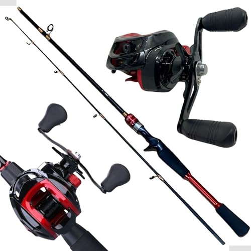 Kit de Pesca Vara Com Carretilha - Vara Mix Carbono 1.80m Duas Partes 25 Lbs Reforçada e Carretilha