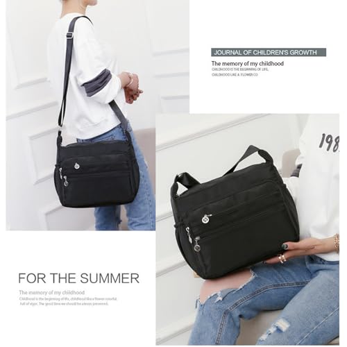 Waterproof Polyester Crossbody Bag for Women, Multi-Pocket Lightweight Shoulder Purse, Large & Medium Sizes for Travel2
