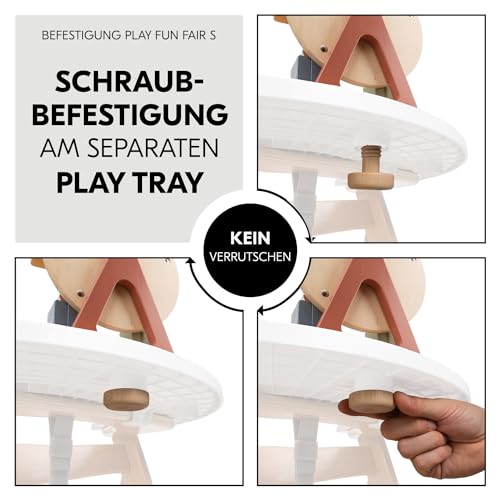 hauck Play Fun Fair S, Animals - Riesenrad mit Tierchen ab 12 Monaten Kompatibel mit Play Tray Spielbrett für Alpha+, Beta+ & Arketa Holzhochstuhl, Baby Holz Spielzeug Fördert Auge Hand Koordination