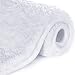 Lifewit Bathroom Rug Bath Mat Non-Slip Rubber Microfiber Soft Water Absorbent Thick Shaggy Floor Mats, Machine Washable, White, 24"x16"