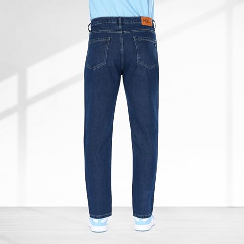 Image of Men's Straight Fit Stylish Non Stretch Mid Rise Pure Cotton Crafted with Premium Fabric Relaxed Jeans Available in Variety of Colour