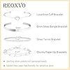 Reoxvo 925 Sterling Silver Plated Tennis Bracelets Stack for Women Silver Bangle Cuff Bracelets Set for Women #1