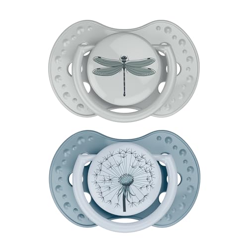 Difrax LOVI Tétine 18+ mois - Sucette Dynamique pour Bébé - Bleu & Vert - 2 Piéces - Facile à Accepter, Sans BPA, Silicones de haute qualité et durables