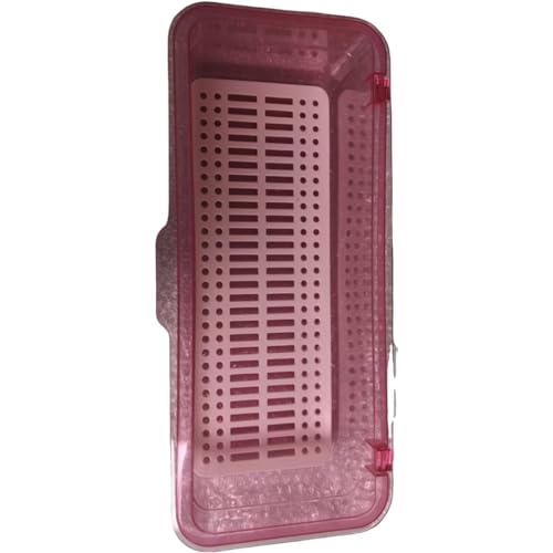 Plus Nao(プラスナオ) カトラリーケース カトラリー収納 収納ボックス 蓋つき 水切り付き 保管 乾燥 ほこり除け クリア 無地 箸 フォーク - ピンク