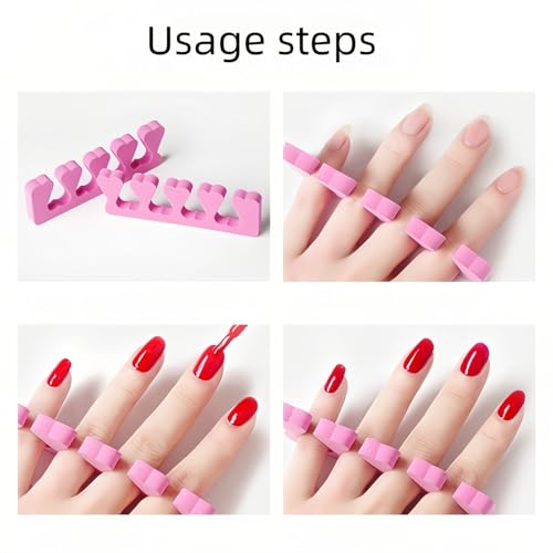 Professional Nail Finger Separator for Toes & Fingers - High-Density Sponge Grippers Prevent Smudging, Reusable Manicure/Pedicure Tool with Flexible Design for Home Salon & Nail Art Beginners 12PCS