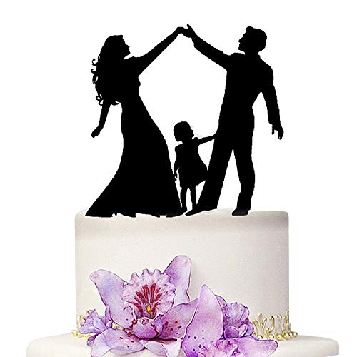 YAMI COCU Mr And Mrs Wedding Cake Toppers Bride and Groom Family Black