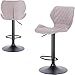 Produktbild Lestarain Barhocker 2er Set Barstühle Barsessel drehbar mit Rückenlehne, höhenverstellbar Designer Hocker aus Leinen,Hellgrau