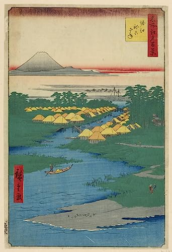 Peinture pour décoration salon : découvrez le poster impression sur toile Hiroshige 60x90cm