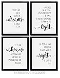 Confetti Fox Harry Potter Wall Decor - Set of 4 Unframed 8x10 White Pearl Art Prints - Dumbledore Quotes and Sayings Themed Art Gift for Home, Bathroom, Bedroom, Kids, Baby