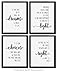 Confetti Fox Harry Potter Wall Decor - Set of 4 Unframed 8x10 White Pearl Art Prints - Dumbledore Quotes and Sayings Themed Art Gift for Home, Bathroom, Bedroom, Kids, Baby