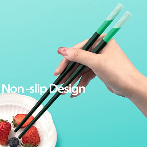 Chopsticks Dishwasher Safe Chopsticks Reusable, 9.6 Inch/24.3Cm Matte Non-Slip Fiberglass Chop Sticks, Chinese Chopstick, Morandi Colorful-5 Pairs #TOP2