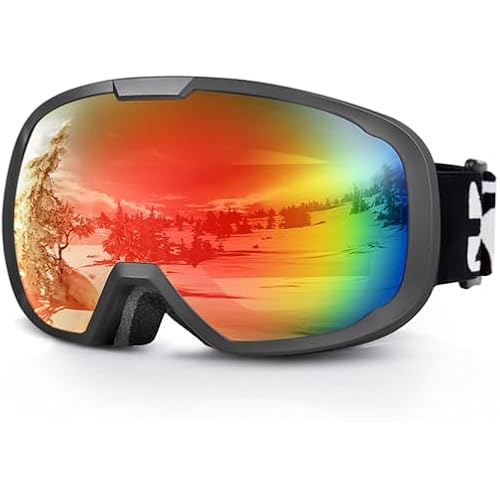 EXP VISION Ski Goggles for Men Women, OTG Snowboard Goggles with 100% UV Protection Anti Fog Lens Snow Goggles
