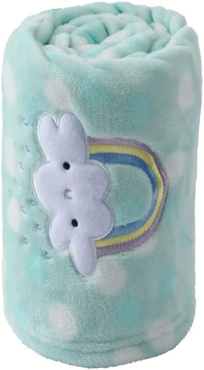 30"X40" Lightweight Fuzzy Fluffy Warm Plush Baby Blanket for Infant Toddler Newborn Unisex Crib Cot Stroller - Green Rainbow Unisex