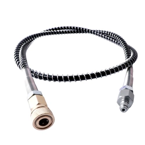 WLSANX Paintball Fill Whip Hose Extension,39in Paintball Filling Adapter Hose Equipment with 8mm Male and Female Qick Connector