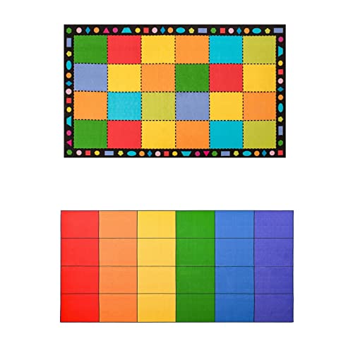 Image of Booooom Jackson Classroom Rug Elementary, Colorful Classroom Seating Rug for Nursery, School, Children's Classroom Area Rug Educational Carpet with Non-Slip Backing(Seats-24),13' x 7' 5 inch