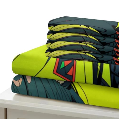 Funda nórdica de anime para cama single de 135x200 con funda de almohada 6