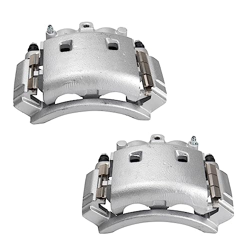 Image of TRQ Rear Brake Caliper Set Zinc Coated Brackets Compatible with 2003 Dodge Ram 3500 2003 Ram 3500 Van 2003-2008 Dodge 3500