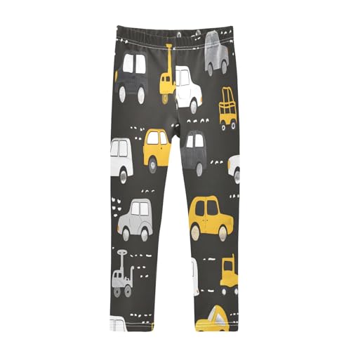 Bolaz Toddler Girls Leggings Printed Yoga Pants Leggings Cute Yellow Cars for Kids