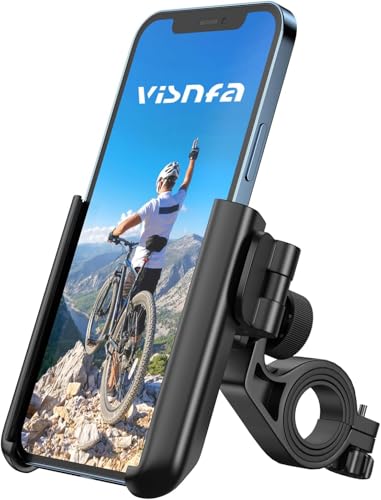 visnfa Bike Phone Mount Anti Shake and Stable Cradle Clamp with 360° Rotation Bicycle Phone mount / Bike Accessories / Bike Phone Holder for iPhone Android GPS Other Devices 3.5 to 6.5 inches