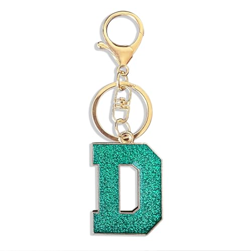 Retui Red Black Letter A-Z Keychain for Women Men Purse Handbags Metal Alphabet Initial Letter Car Key Rings Novelty Key Chains (Light Blue D)