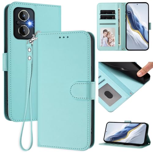 Pzwoxukhov Compatible with Oppo Reno 7 4G Case Cover,Compatible with Oppo Reno 7 Lite 5G / Reno 7Z 5G Phone Case,Solid Color flip Shockproof Case Cover Light Green