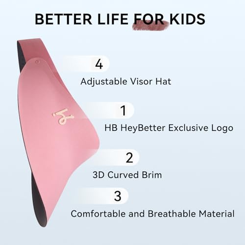 Sun Visor Hat for Toddler UPF53+ Packable Lightweight Kids Sport Cap Sun Protection Hats for Girls Boys4
