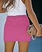 luvamia Skorts Skirts for Women Denim Mini Skirt Side Slit with High Wasited Jean Shorts Stretchy Pink Skirt Jean Dress Going Out Skirts for Women Hot Pink Size Small US Size 4-6