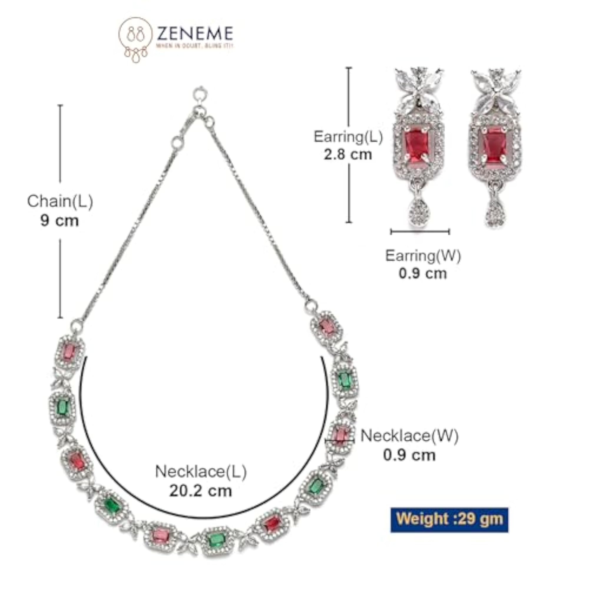 American Diamonds Necklace & Earrings Set