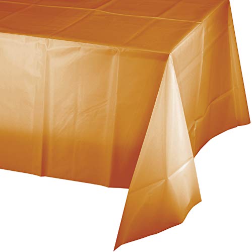 Creative Converting Pumpkin Spice Orange Plastic Tablecloths, 3 ct by Creative Converting - Used condition - US$12.99