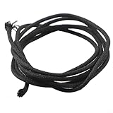 Alambre de guitarra de estilo vintage de 1 metro de cobre trenzado preestañado para conexiones fiables en cableado de guitarra (negro)