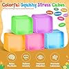 Squishy Cube for Kids & Adults, Ice Cube Squishy Slow Rising Squishy Fidget Toys, Squeeze Toys for Stress Relief, Classroom Prizes Party Favors Birthday Gifts(Blue) #3