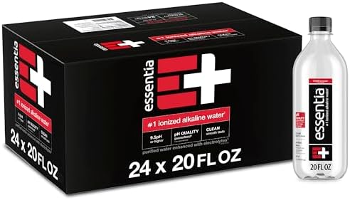 Essentia Ionized Alkaline Water, 9.5+ pH, 99.9% Pure, 24 x 20oz