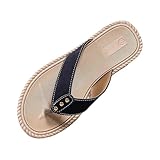 Genérico Chanclas Playa Mujer, Sandalias Mujer Verano con Suela de Cuerda, Impermeables y Fáciles de Limpiar para Clima Cálido