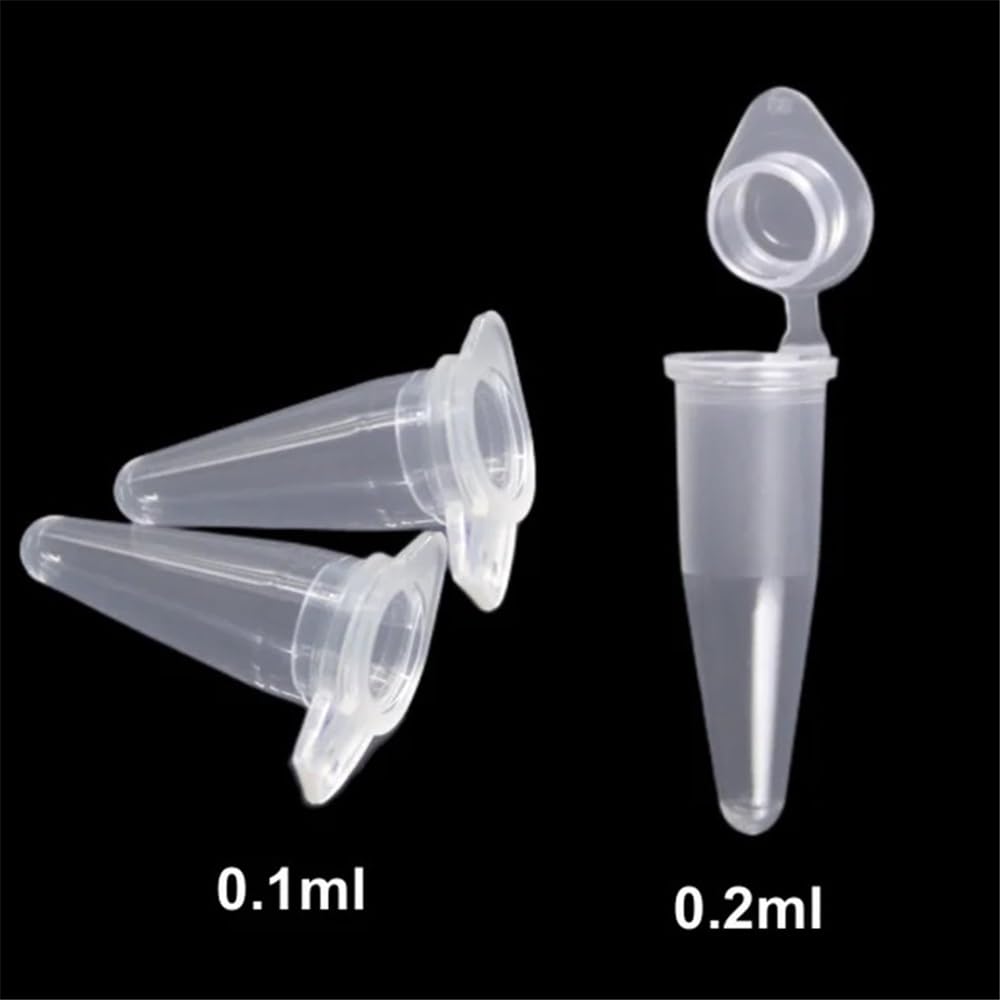 Instrumentos y Equipos de Laboratorio Tubo de centrífuga de pared ultrafina con tapa plana de 0,2 ml y 0,1 ml (paquete de 1000)(0.1ml)