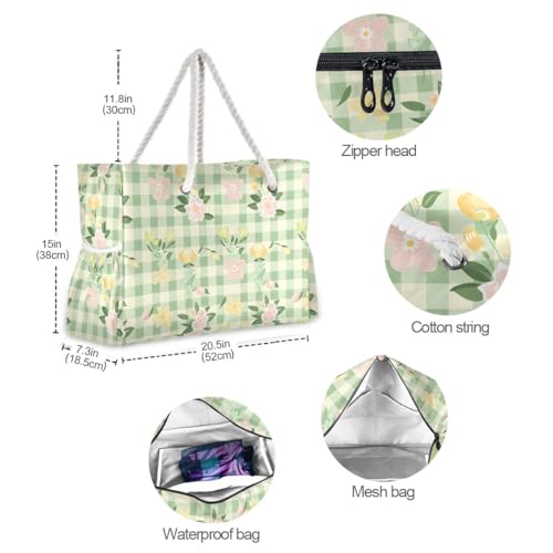 Image of senya Large Beach Bags Totes Swim Canvas Tote Shoulder Bag Water Resistant Bags for Gym Travel Daily