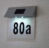 SOLAR POWERED 2 LED ILLUMINATED HOUSE DOOR NUMBER WALL LIGHT LIT UP PLAQUE