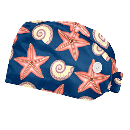 Chapeaux bouffants imprimé coquillages pour homme et femme JDEZ