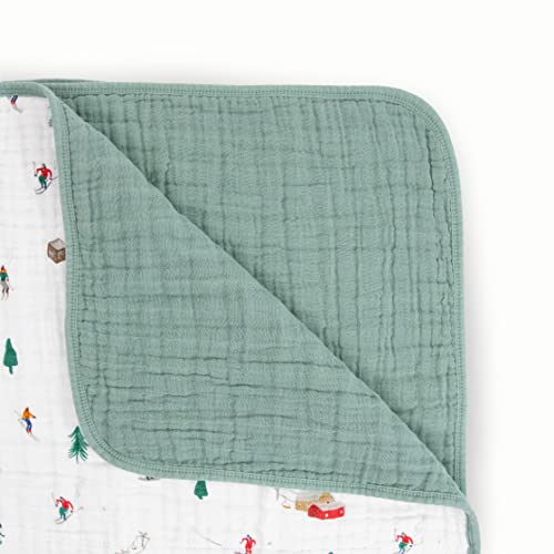Image of Little Unicorn Muslin Quilt Blanket | 100% Cotton Soft Multi-Layered Muslin Fabric | Toddler & Baby Blanket | 47 inchx47 inch | for Nursery, Crib, Shower Gifts (Powder Party)
