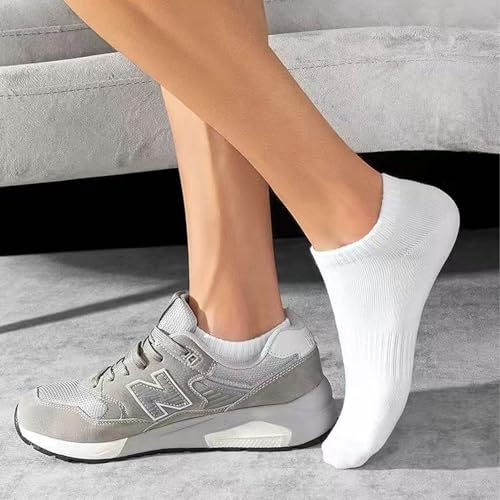 WENRENMK 6 Paar Sneaker Socken Herren Damen 37-42, Leichte Baumwoll-Kurzsocken, Halbsocken, Atmungsaktive und Desodorierende Sportsocken, Unsichtbare Socken(Schwarz, Weiß, Grau)