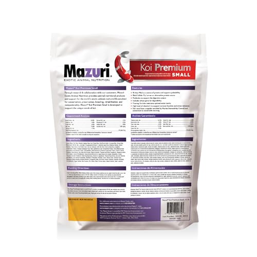 Mazuri Koi Premium Food Small - 2mm Pellet Food for Koi & Goldfish up to 6 inches, 3.5 Pound (3.5 LB) Bag - Thumbnail 2