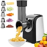 Homdox Electric Cheese Grater 5 in 1 Professional Electric Slicer Shredder 150W Cheese Grater One-Touch Control Salad Maker for Home Kitchen Use,...