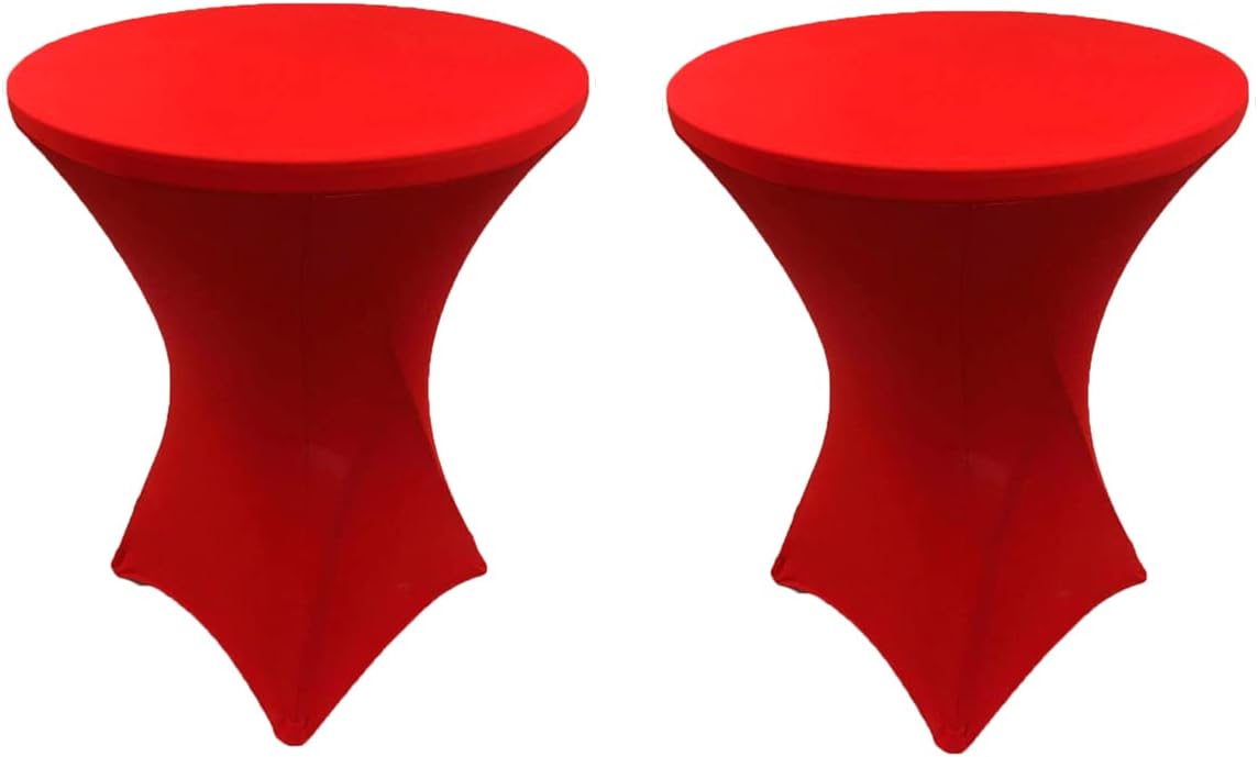 2 Pack Red 30 x 42 inches Cocktail Highboy Spandex Fitted Stretch Tablecloth Table Cover Wedding Event Party