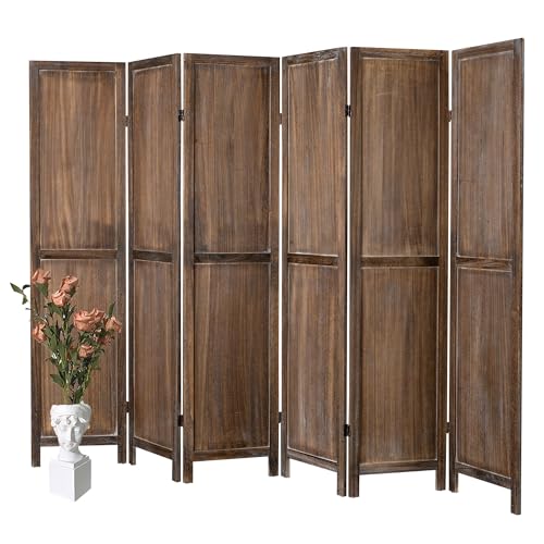 6-Panel-Room-Divider-Room-Divider-Screen-Wood-Room-Divider-Folding-Screen-Room-Divider-56-Ft-Brown 6 Panel Room Divider Room Divider Screen Wood Room Divider Folding Screen Room Divider 56 Ft Brown