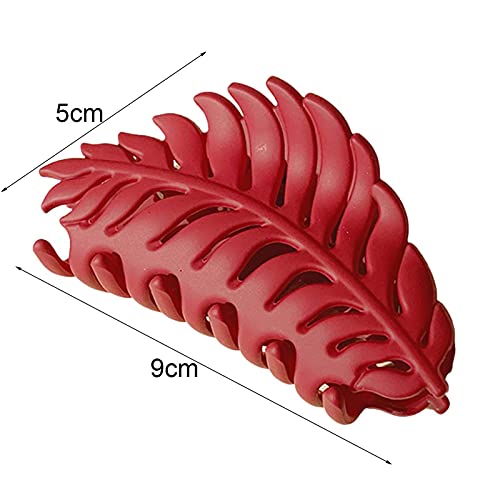 Walbest Hair Claw Clip, Leaf Shape Hairpin Matte Smooth Fasten Hair Clamp For Daily Wear - Army Green #TOP5