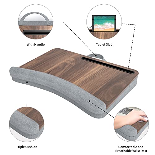 Laptop Lap Desk, Lap Desk For 17" Laptop, With Cushion, Adjustable Height, Wrist Rest, Handle And Built-In Mouse Pad, Lap Desk For Adult Teen Students #TOP4