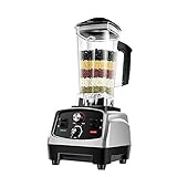 Batidora licuadora, máquina de Jugo multifunción de 2000W con Jarra de Vidrio de 2 litros (Negro)