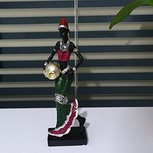 Estatua Africana Tribal Vintage de Resina Plateada 15.7 cm miniatura 7