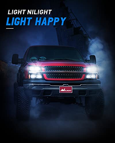 Nilight Headlight Assembly For 2003 2004 2005 2006 Chevy Silverado Avalanche 1500 1500Hd 2500 2500Hd 3500 Chevrolet Pickup Replacement Headlamp Housing Bumper Lamp Set, 2 Years Warranty #TOP6